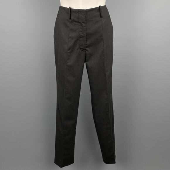 JIL SANDER Size 0 Charcoal Virgin Wool Straight Leg Dress Pants - Picture 1 of 5